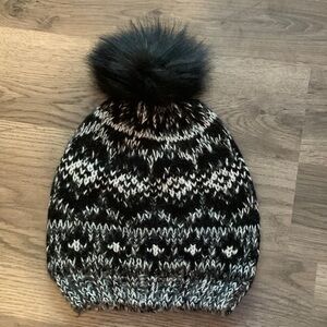 Black and white beanie